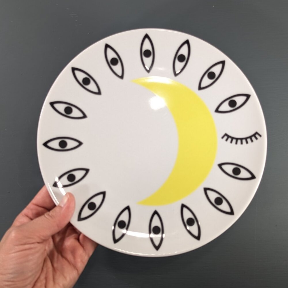 IKEA Glödande eyes and moon 8" salad plates set of 2 - Picture 2 of 7